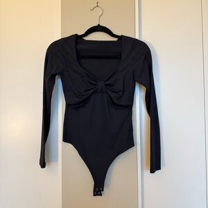 Abercrombie Black Long Sleeve Cutout Bodysuit